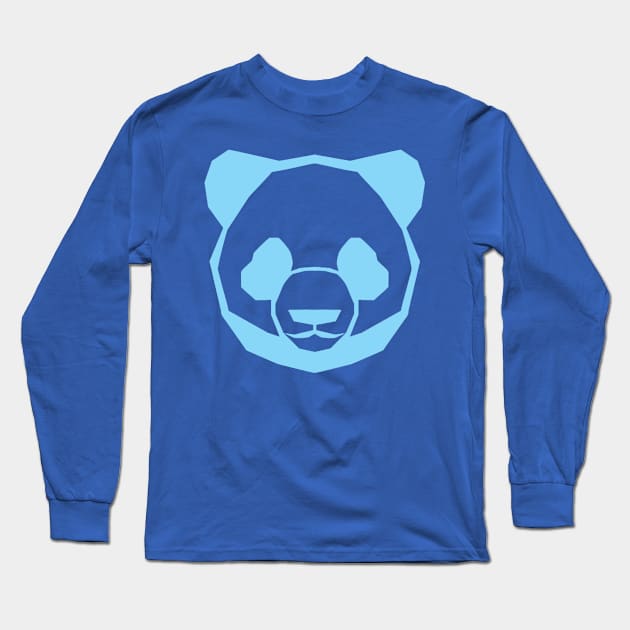 Retro Panda Cyan Long Sleeve T-Shirt by MonsieurPanda